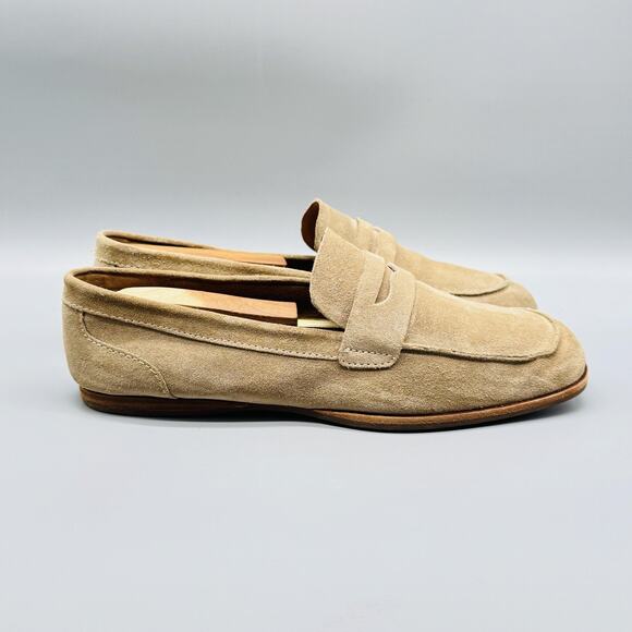 Kork-Ease Shoes Women 8 Beige Suede Leather Penny Loafer Slip On Comfort Classic - Picture 1 of 10